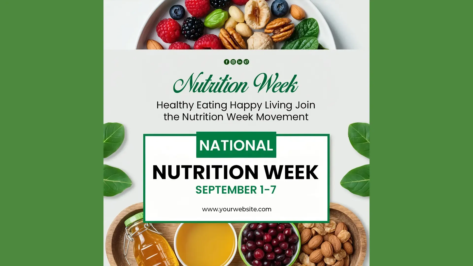 Fresh Nutrition Week Instagram Post PSD image